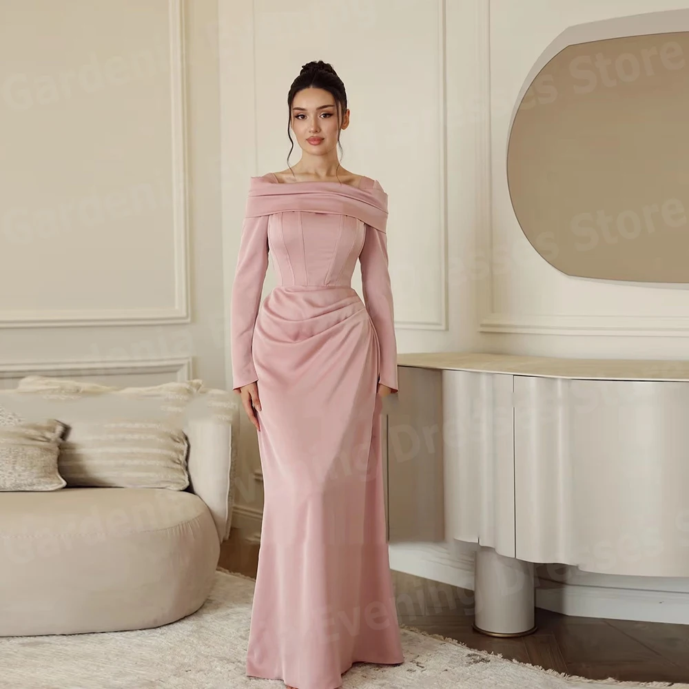 

Женские вечерние платья Arabia Mermaid, плиссированные платья для выпускного вечера, Vestidos De Fiesta, с длинным рукавом, Vestido De Gala Noche Mujer