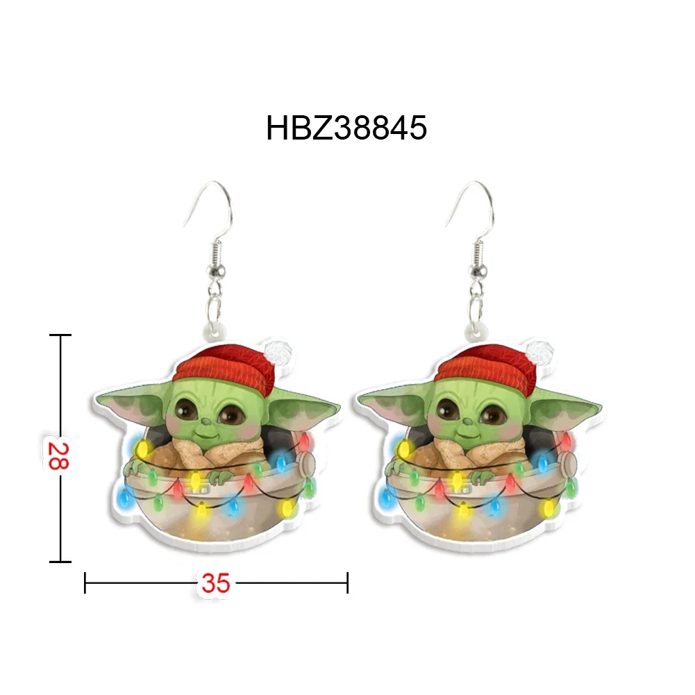 Yoda pingente brinco gancho brincos natal venda quente design bonito gancho feminino menina jóias acessórios crianças presente de festa de natal