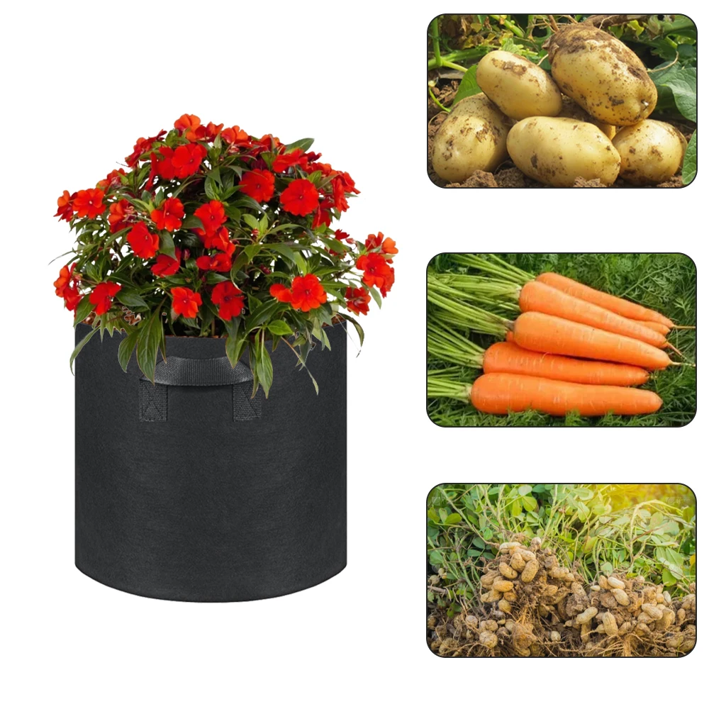 Plant Grow Bags Fabric Pots with Handles Portable Breathable Chili Tomato Carrot Flower Planting Containers Home Garden Tools