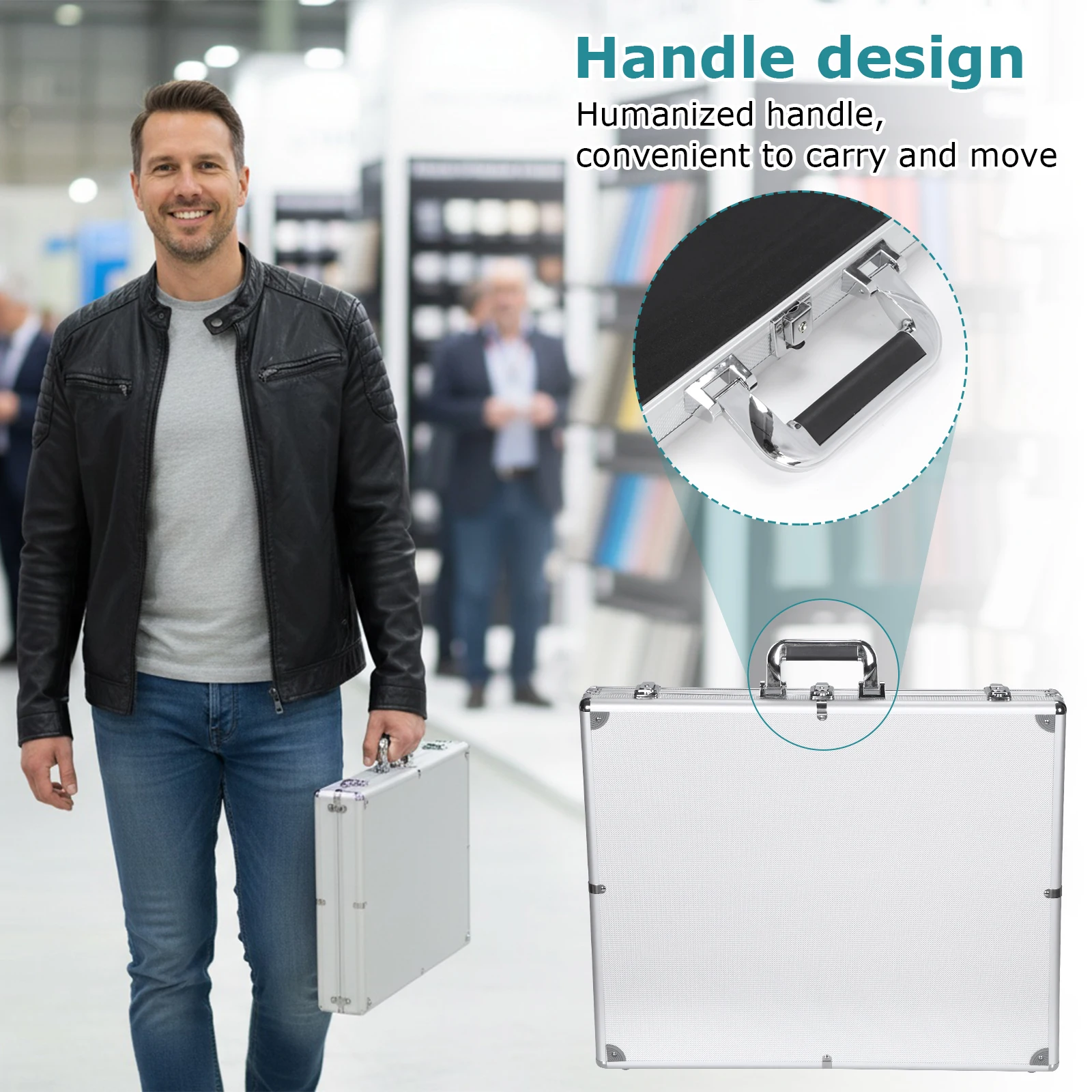 24x20/33x22 In Card Show Display Case Large Aluminum Trading Card Case Lockable with Handle Suitable for TCG/Jewelry Collection