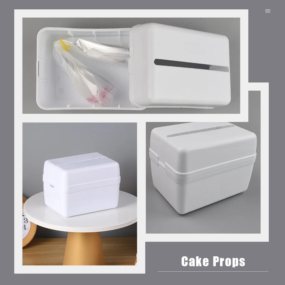3 set di scatole per feste di compleanno che tirano una scatola per torte per la celebrazione della laurea, decorazioni per torte, oggetti di scena in plastica leggera