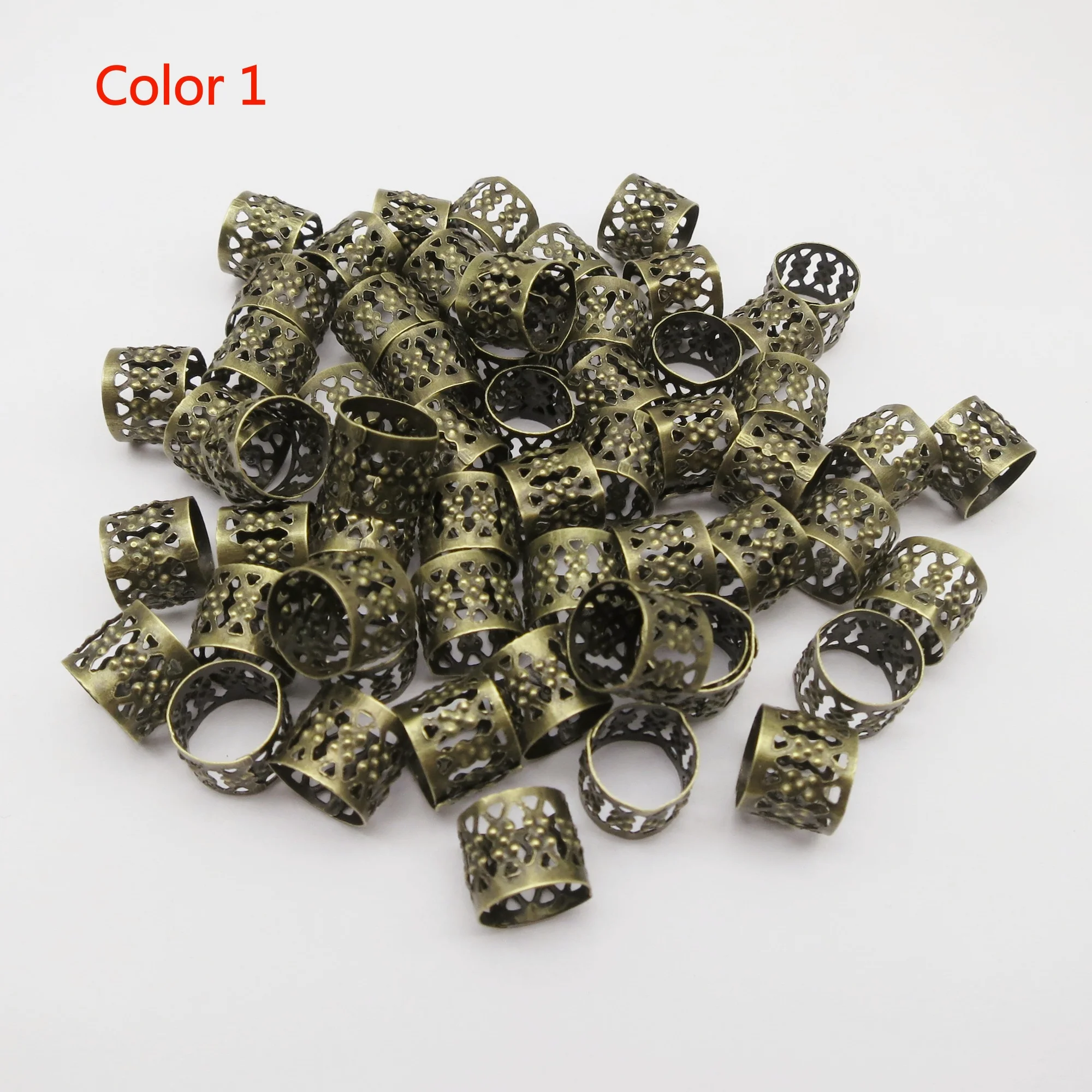 100Pcs Micro adjustable hair braid dread dreadlock beads cuffs clips rings tube Jewelry Making Accessories Hair Decoration