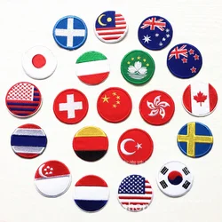 Countries Flags Full Embroidered Patches for Clothes Iron on Clothing US Germany Italy France Appliques Stripes Badge Sticker