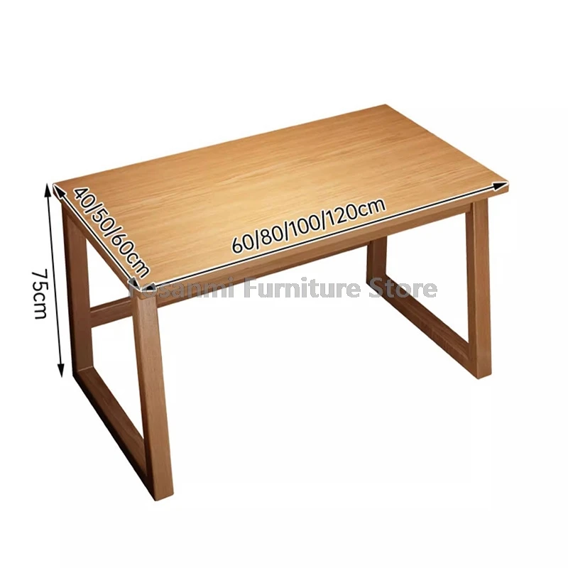 Natural Wood Desk Chair Set 6