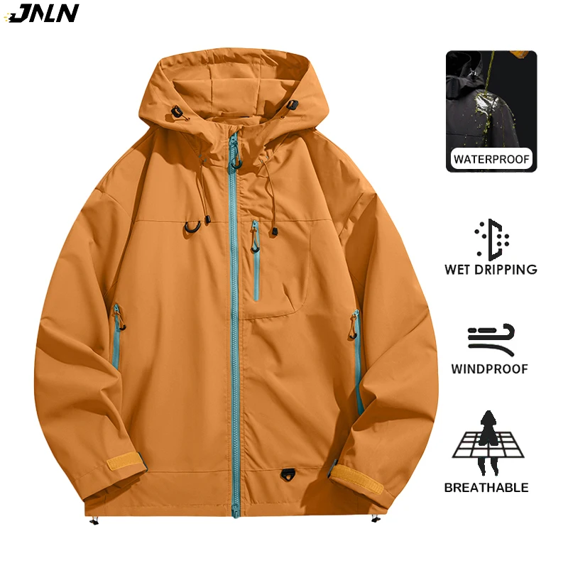 Jaqueta Impermeável Unissex JNLN para Caminhada, Trekking, Camping e Montanhismo - Corta-Vento Esportivo para Atividades ao Ar Livre