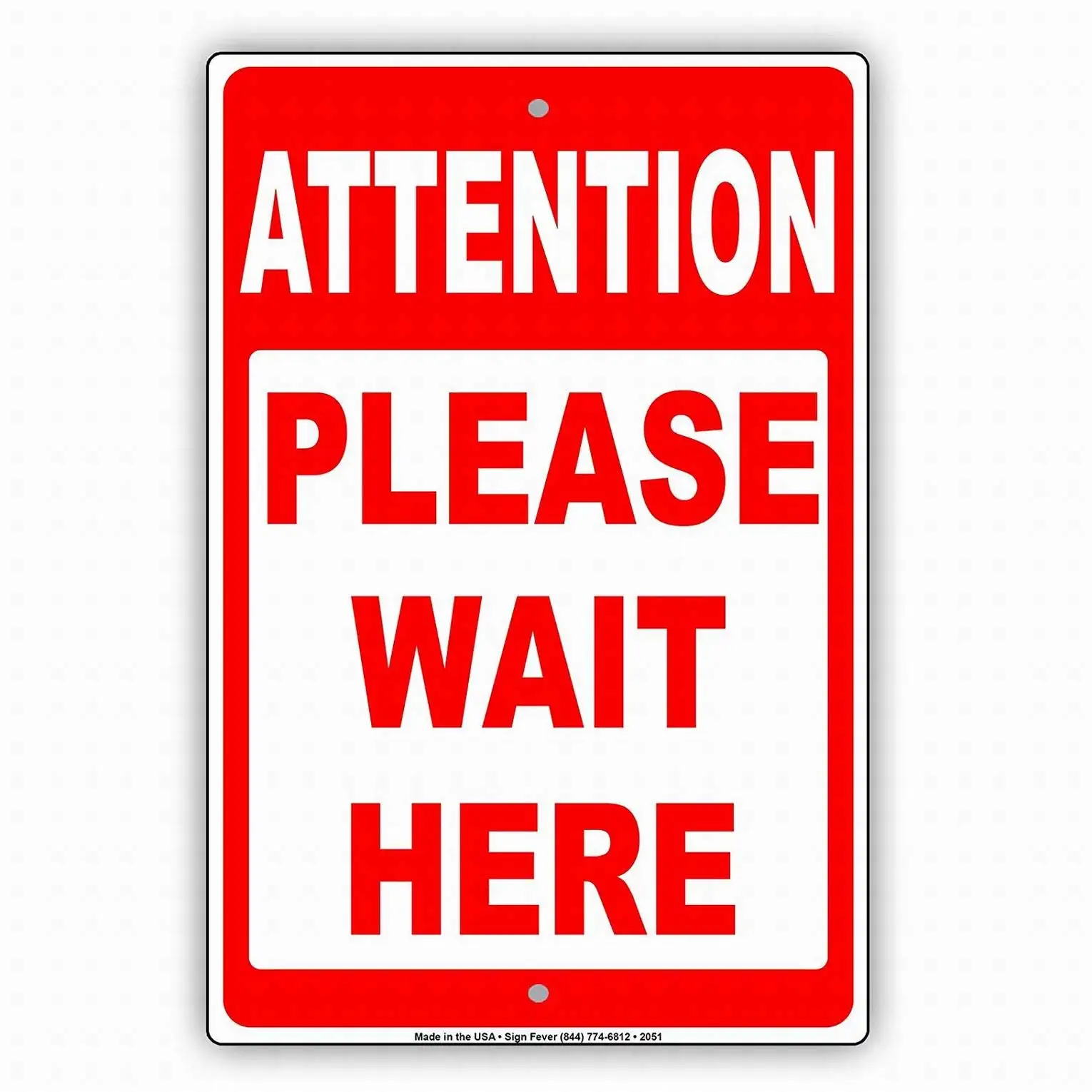 Attention Please Wait Here No Entry Caution Notice Sign Safety 8x12 Tin Metal Signs Road Street Sign Outdoor Decor Caution Signs