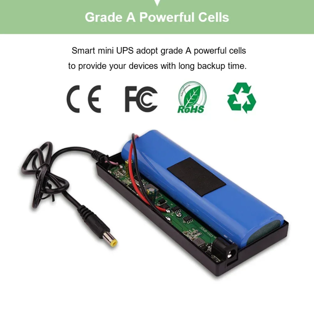 Smart DC 12V 3A UPS Backup Power Supply for Router Optical Modem with Overcharge and Overdischarge Protections
