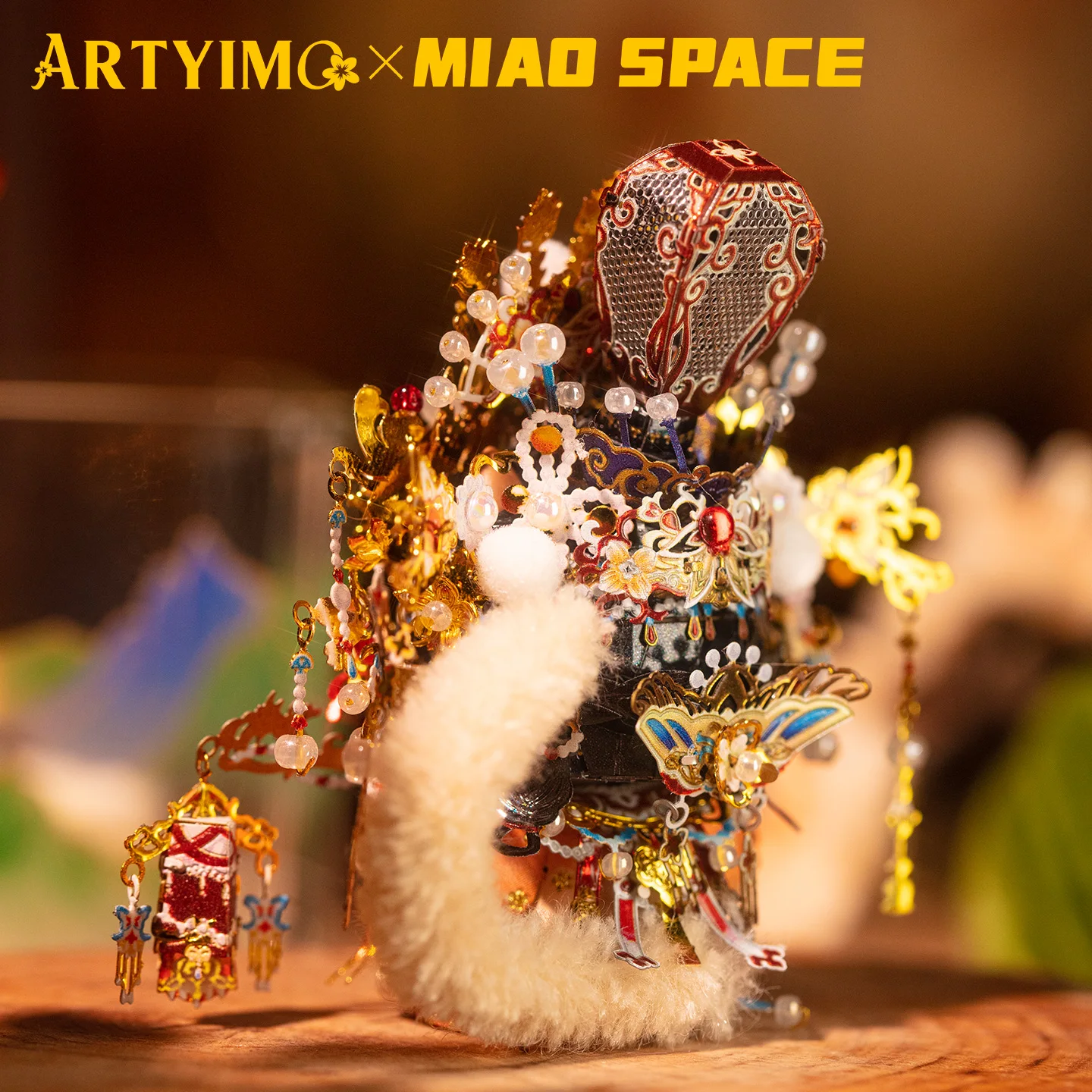 ARTYIMO Princess Ming Ruyi Cat 3D Metal Puzzle DIY Craft, Brain Teaser, Office Desk Decor, Birthday Christmas Halloween