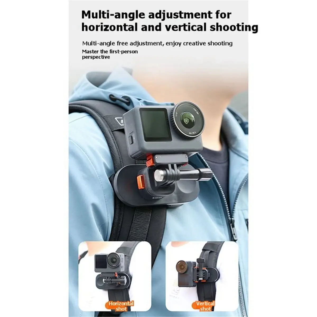 update. Universal Backpack Clip for Insta360 GoPro DJI Camera Shoulder Belt Mount Accessories Hands Free