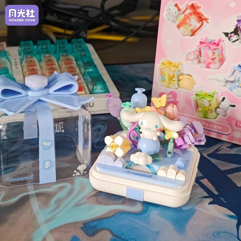 Sanrio Series Building Blocks Cartoon Anime Star Wish Fingertip Assembly Toy Hellokitty Kuromi Ring Box Models Decoration Gifts
