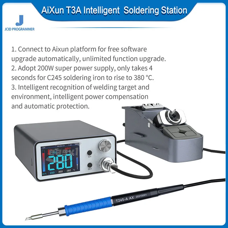 Intelligent Soldering Station JCID AIXUN T3A Support T12/T245 Handle Soldering Iron Tips Electric Welding Iron Station