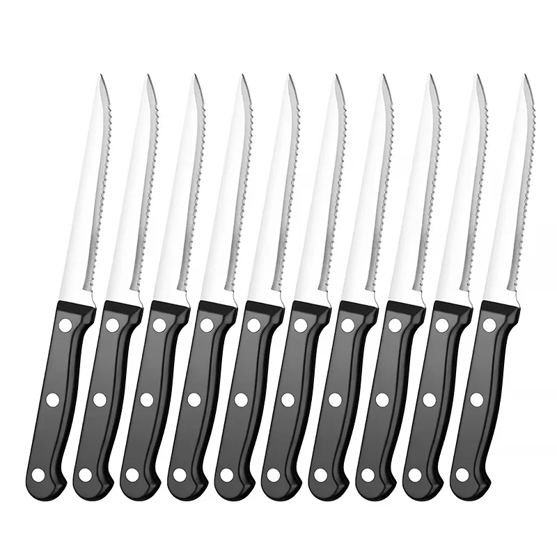 XITUO Kitchen Knife 6-12pcs Steak Knives Set Full Tang Stainless Steel Serrated Dinner Knife Outdoor Knife Cut Meat Bread knife