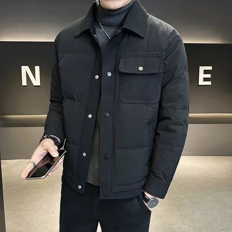 

Men's Lightweight Warm Du down Jaet Collar Coat Autumn Winter Outerwear Windproof Filling White Du Feather Casual Sle