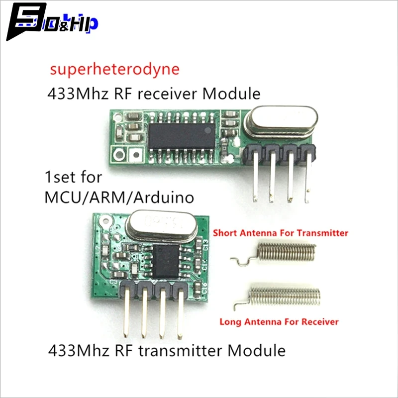 1Pc RF Receiver 433 Mhz Superheterodyne And Transmitter Module For Arduino Uno Wireless Module Diy Kit 433Mhz Remote Control