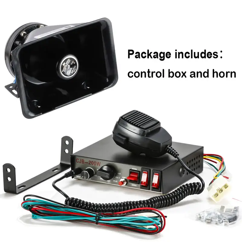 Vehicle Warning Horn Car Police Siren Speaker 200W 8 Loud Sound Microphone Loudspeaker Emergency Alarm System 12V 24V - Image 8