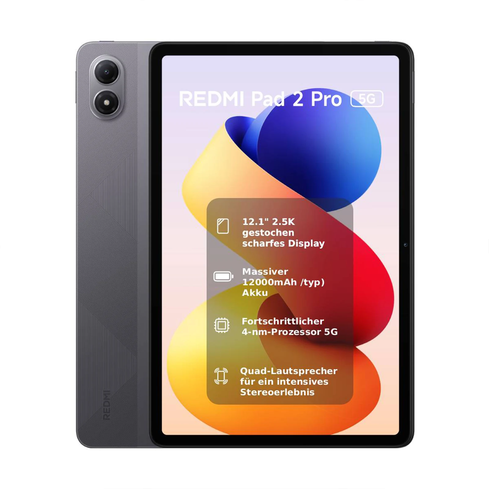 Tablet Xiaomi Redmi Pad 2 Pro 5G Versión Global, 8GB 256GB, Procesador Avanzado de 4NM con 5G + eSIM, Pantalla Cristalina de 12.1 Pulgadas y 2.5K