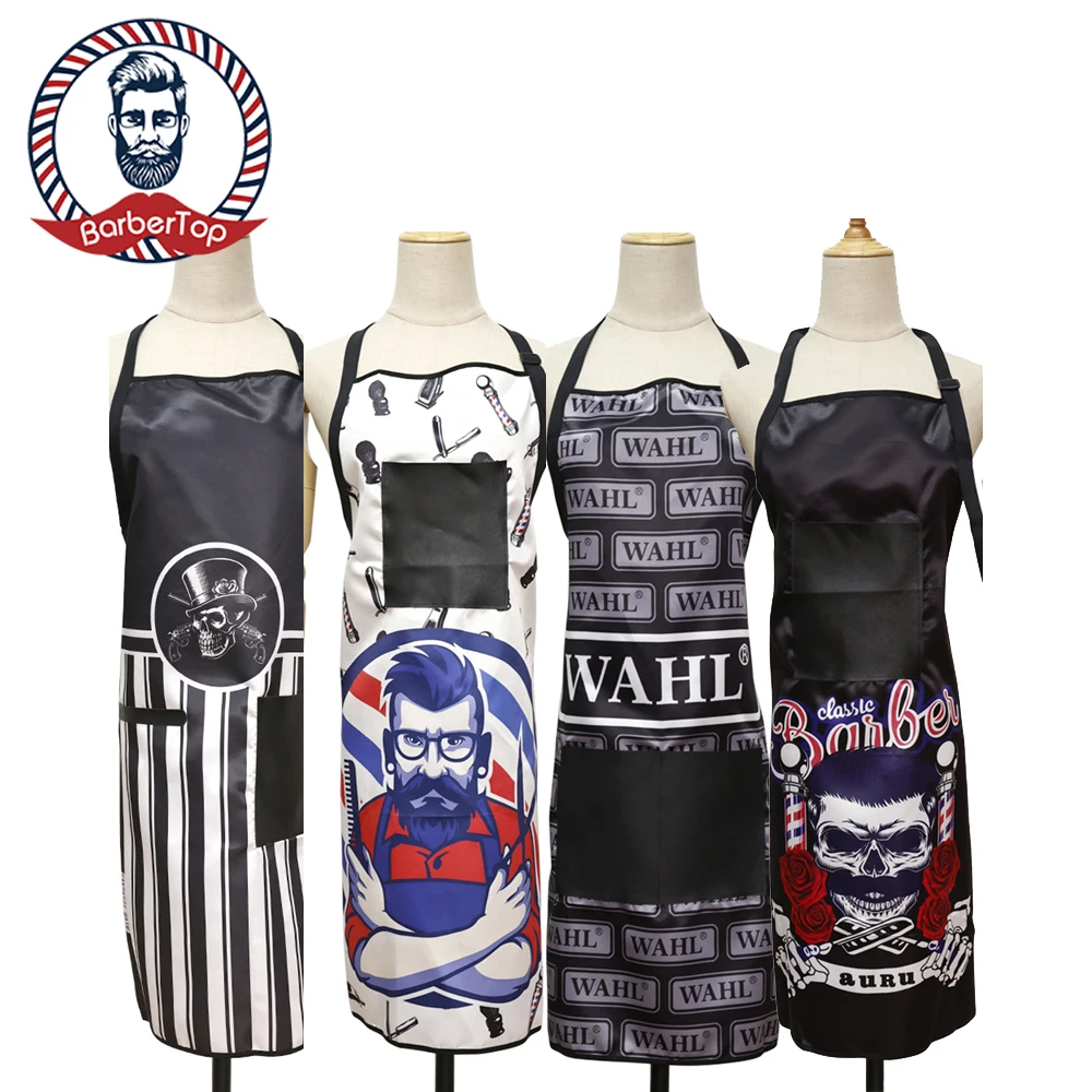 Châle à dos croisé avec poche pour coiffeur adulte, tablier de travail de barbier, uniforme de coiffure, écharpe colorée, grill, accessoire de salon