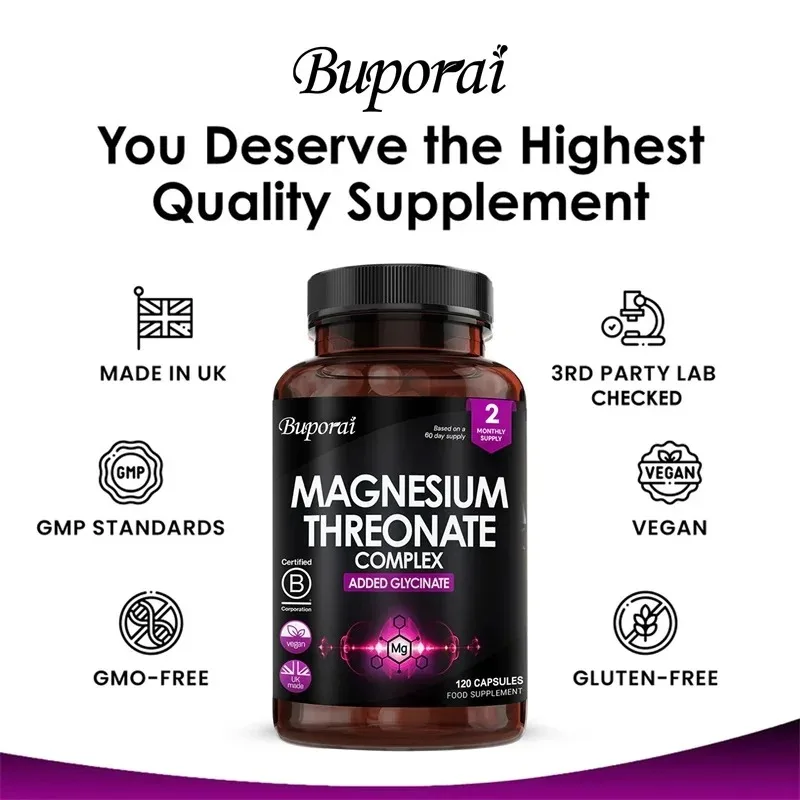 

Magnesium Threonate Complex - Promotes Electrolyte Balance, Helps Maintain Normal Muscle Function and Bone Health