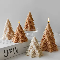 DIY Christmas Tree Silicone Candle Mold Handmade Aroma Candles Resin Plaster Mould Creative Christmas Decoration Molds