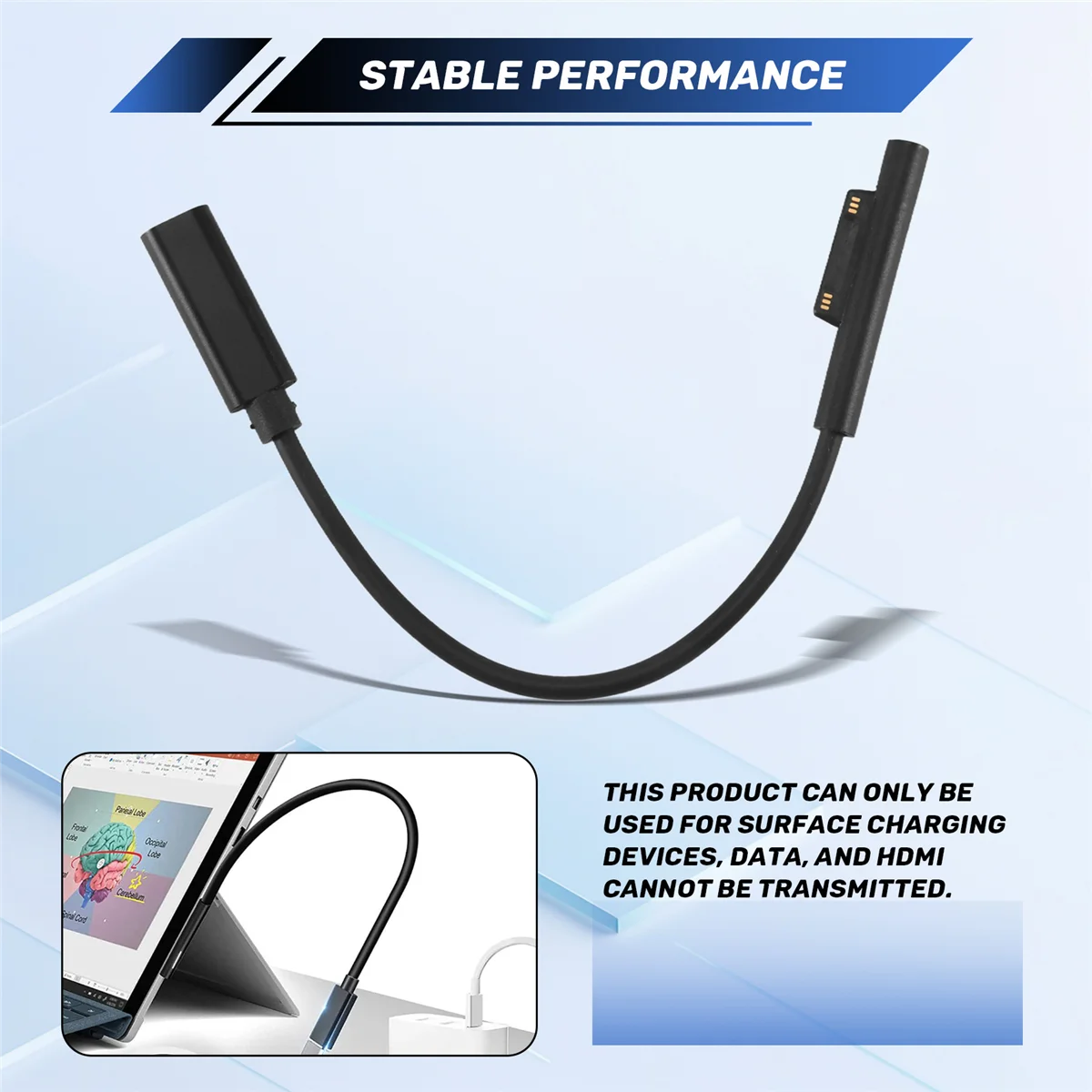 Nieuw Voor SURFACE Sluit op USB-C Oplaadkabel Compatibel voor SURFACE Pro7 Go2 Pro6 5/4/3 Laptop1/2/3 & voor SURFACE Book