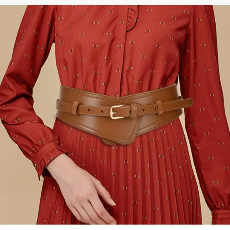 Cow Leather Girdle Women\'s Luxury Designer Fashion Trend Casual Clothing Accessories Gothic Pin Buckle Belt Korean Corset