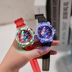 Relojes creativos para niños y niñas, esfera de Ultraman, dibujos animados, LED luminoso, reloj de pulsera de moda, regalos, 2023