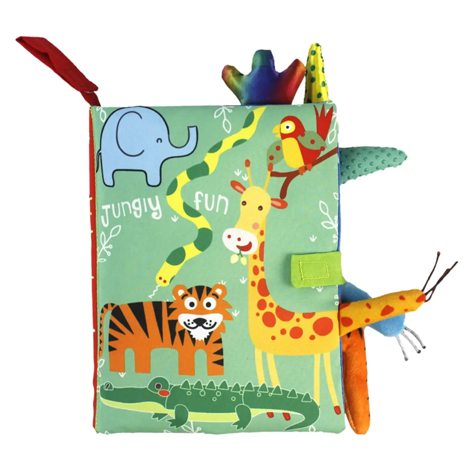 3D Baby Toys Cartoon Animals Tail Baby Cloth Books Educational Ringed Paper Cloth Book Toys Enlightenment Baby Toys 0-36 Months