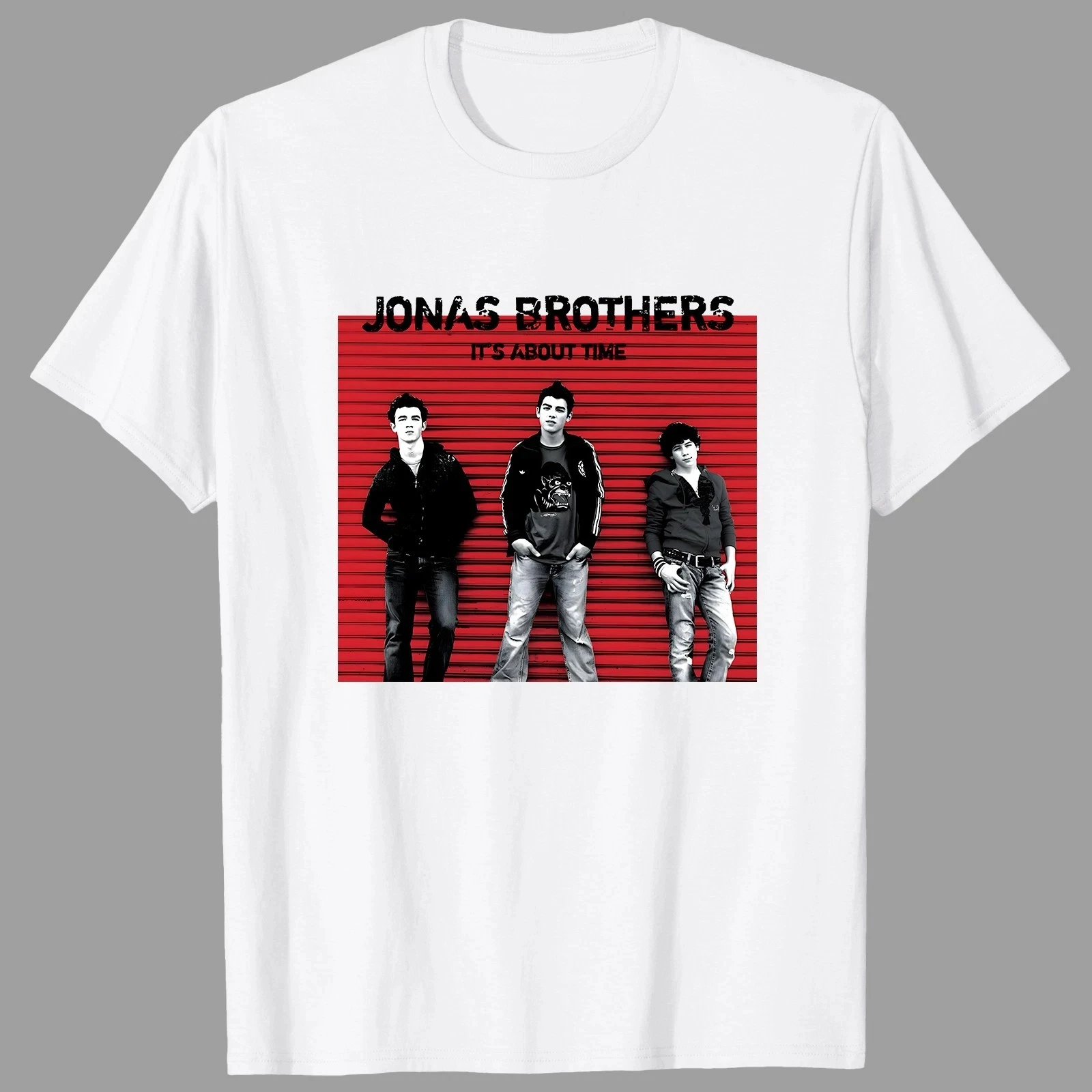 تي شيرت Jonas Brothers It's About Time - متعدد الألوان الفاخرة الراقية لكل من الرجال والنساء، أفضل عرض ساخن للصيف Y2k #1