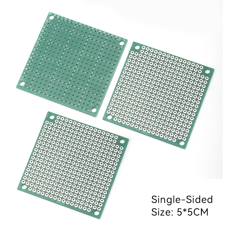 2pcs Universal Single-Sided PCB Board 5*5cm 2.54mm Pitch Standard Size for Electronics DIY Projects