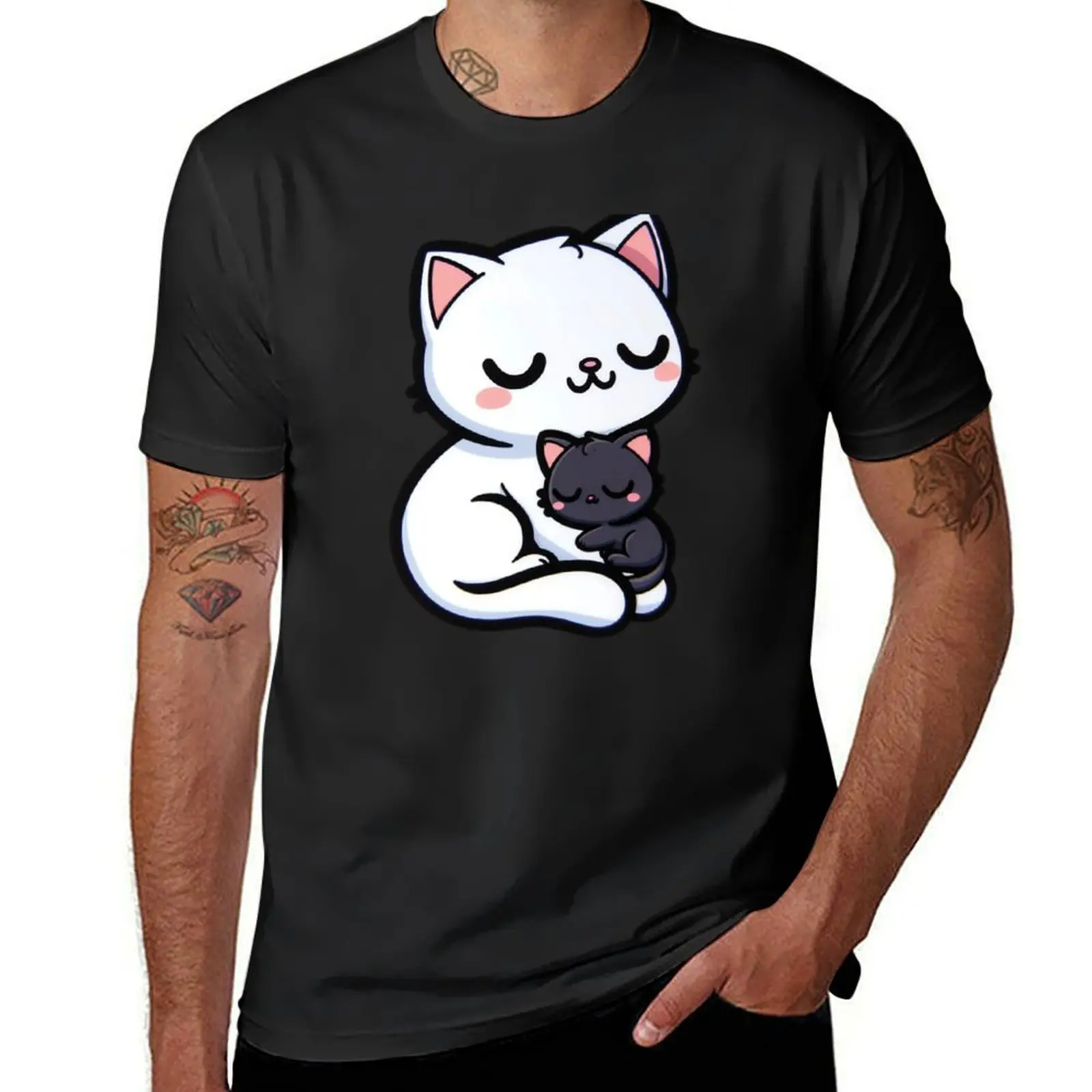 Mother Daughter Cat Kitten T-Shirt quick-drying oversizeds clothes for men