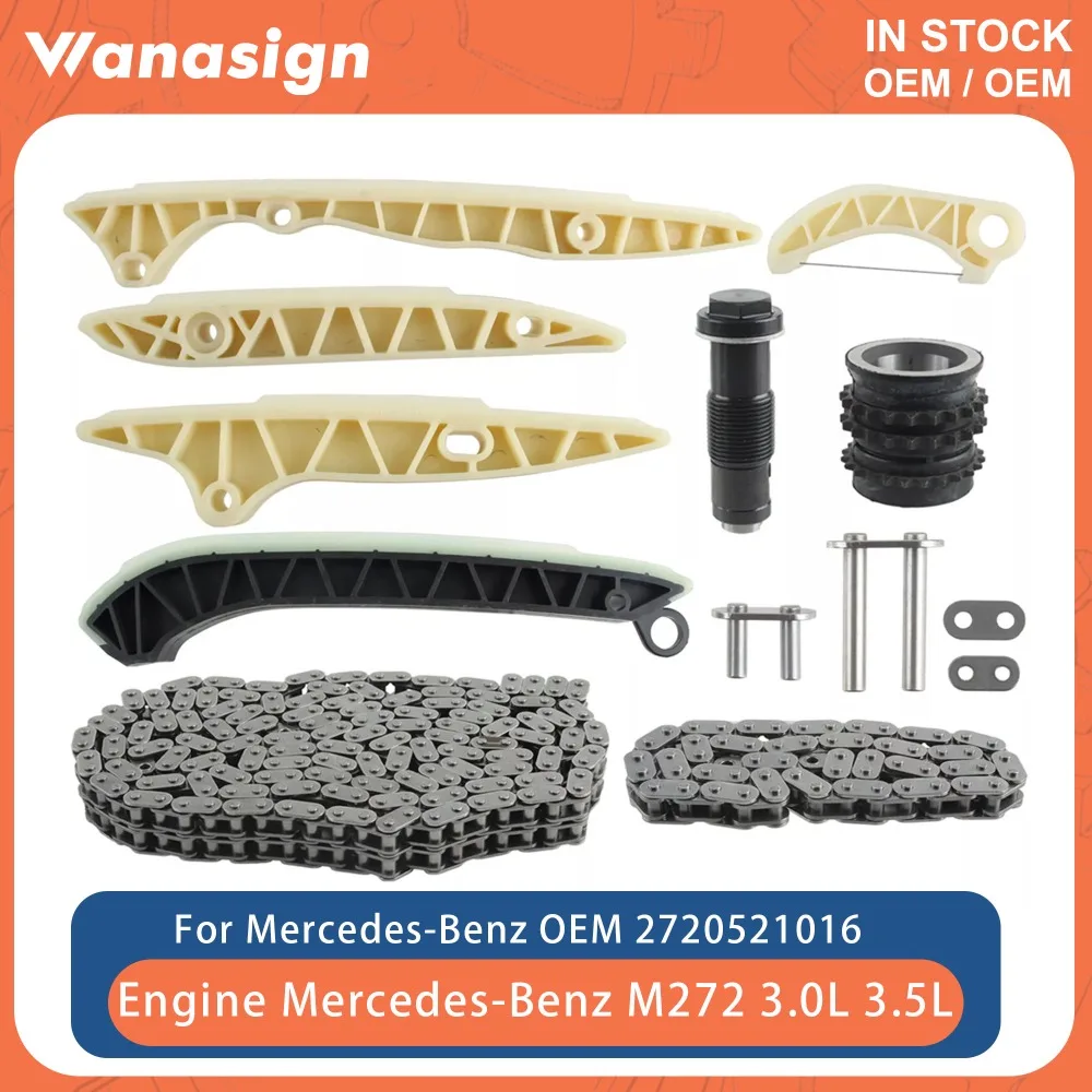 

Engine Timing Chain Kit Fit 3.5 L For Mercedes-Benz E25 E30 E35 M273 E46 E55 E550 G550 GL450 GL500 272 M272 3.5L V6 GAS 07-16