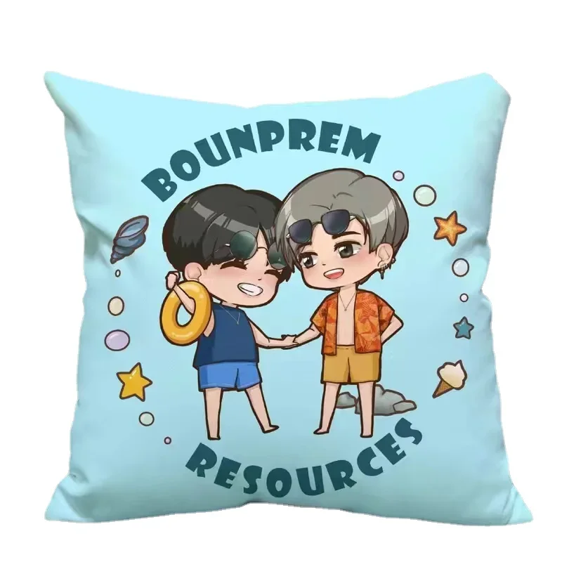 Bounprem CP HD Poster Pictures Double-sides Printed Pillowcase Thai TV Drama Hemp Rope Drama Stills Photo Sofa Car Cushion Cover