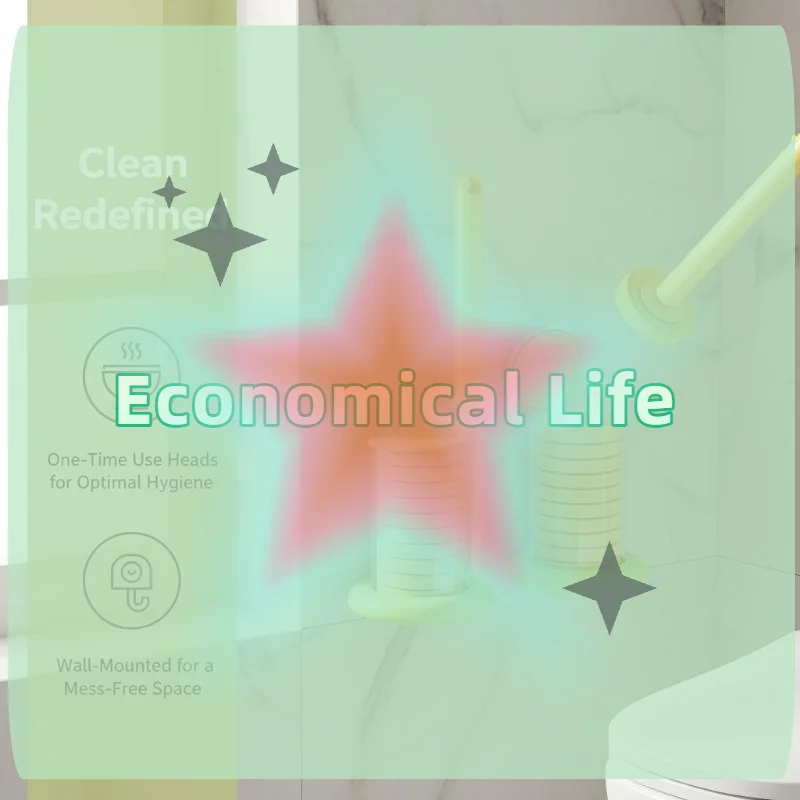 

[MOA]Dead-Spot-Free Sterile Toilet Brush Set Disposable Household Replaceable Cleaning Brush Head Toilet Brush Bathroom[MOA]