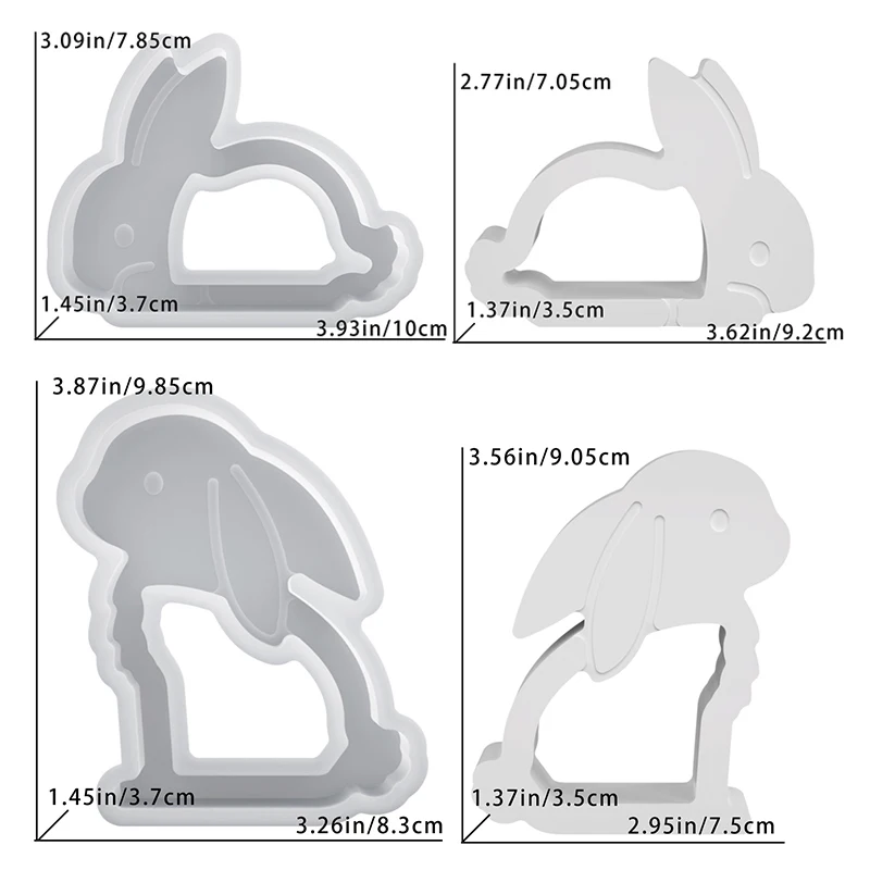 Easter Rabbit Candle Holder Molds, Cute Rabbit Shape Tealight Mold, Hollow Out Easter Bunny Candlestick Silicone Mold - view 6