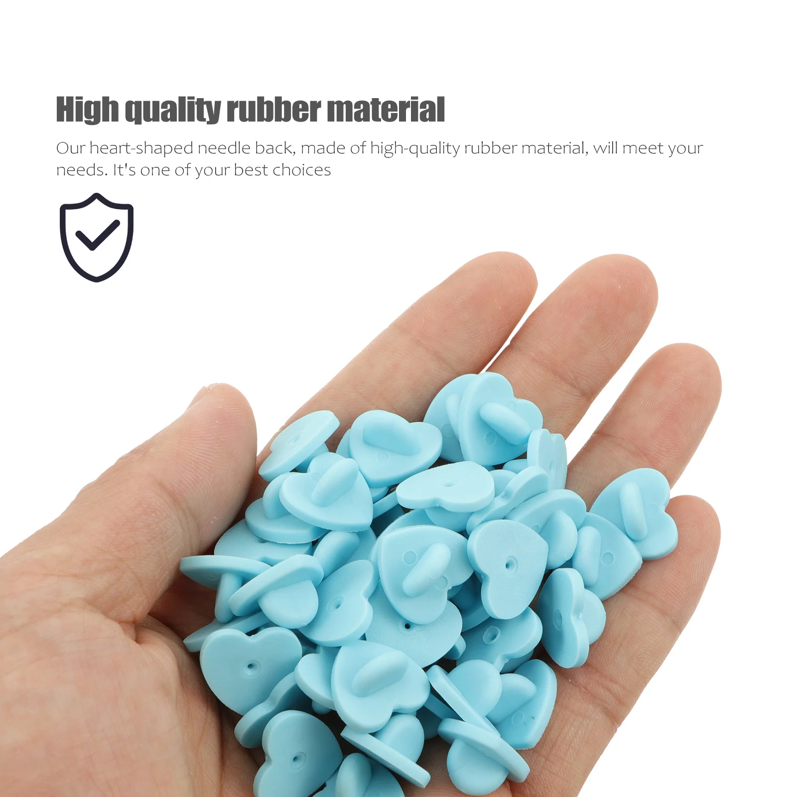 

100Pcs Heart Shape Rubber Pin Backs Practical Brooch Buckles Easy Install Lapel Pin Tie Tacks Badge Backing Clasp