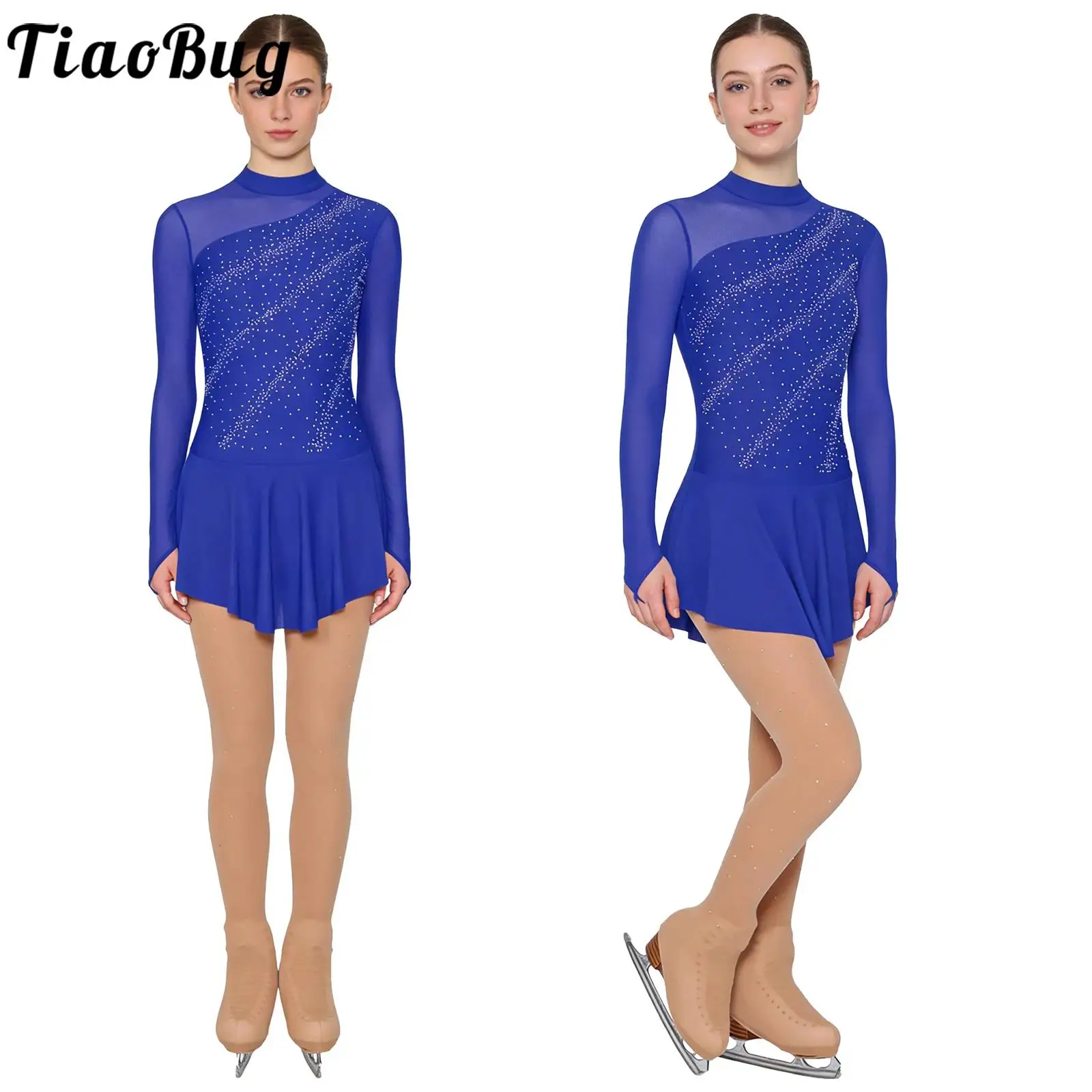 

Женское платье для фигурного катания на коньках и чехлы для ботинок, колготки для лирических танцев, гимнастики, трико со стразами, танцевальная одежда для выступлений на сцене