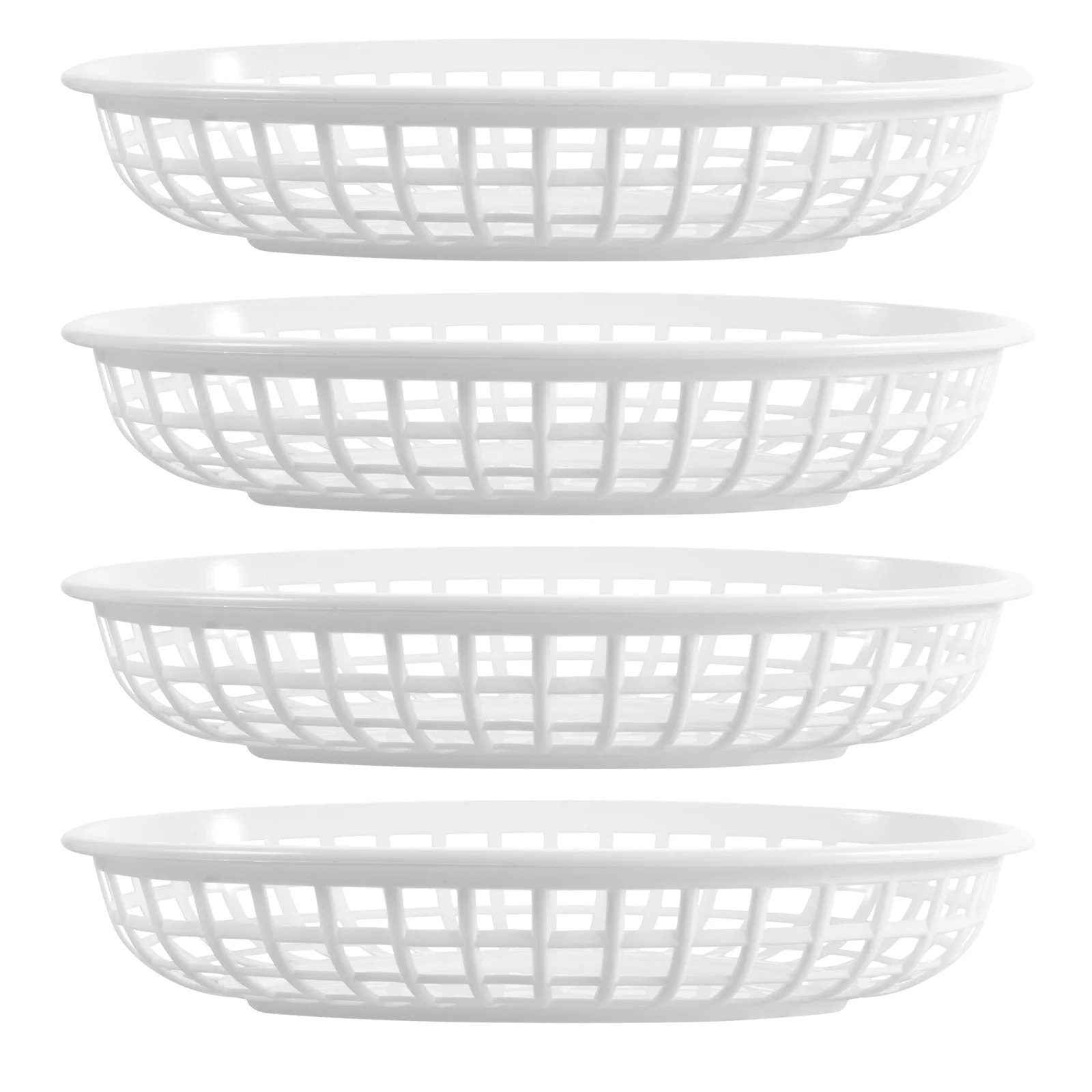 4 Pcs Snack Plate Hamburger Basket Fruit Trays Baskets Food Pp Plates Dessert Black Storage