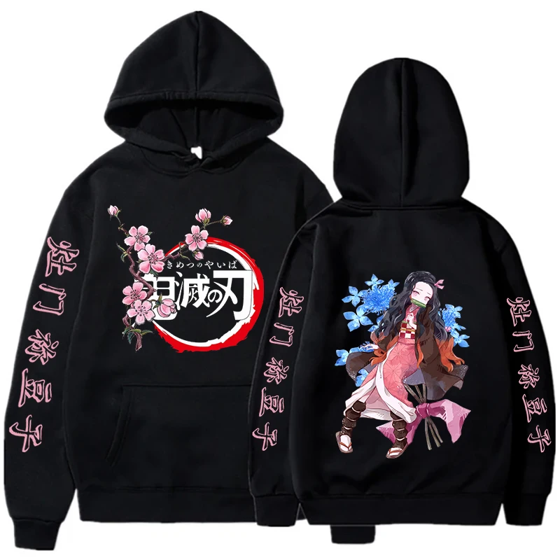 Fashion Demon Slayer Hoodie Kamado Nezuko Graphic Print Women Sweatshirts Anime Long Sleeve Pullover Female Harajuku Streetwear