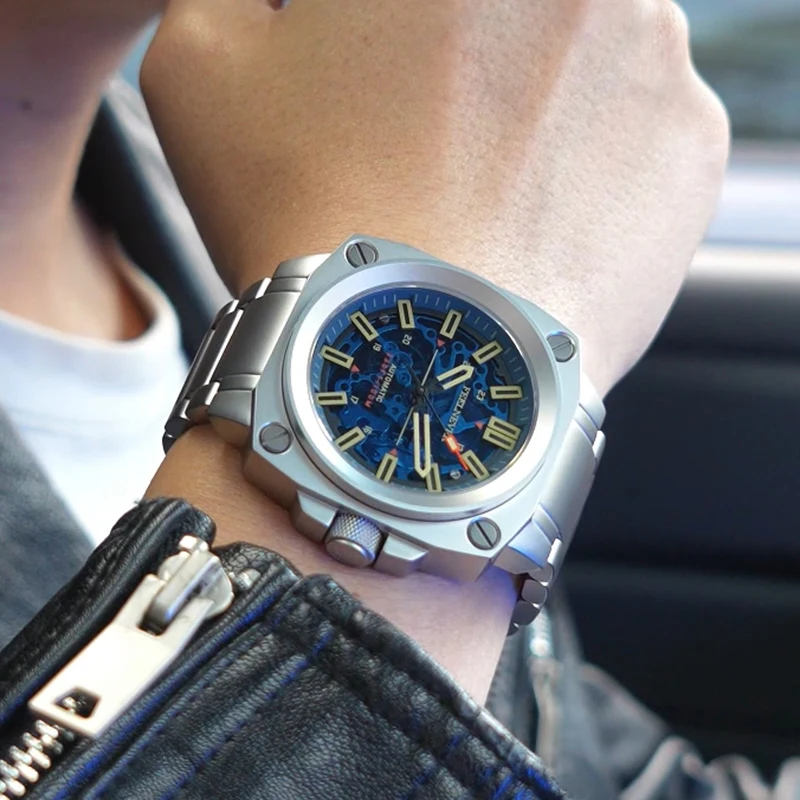 FEELNEVER New Mechanical Watches Men Fashion Stainless Steel Luxury Mens Watch Waterproof Luminous Automatic Wristwatches Reloj view 6