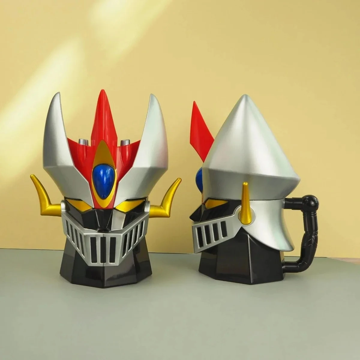 MAZINGER Z Mug with Lid 304 Stainless Steel Cup Anime Transformation Cartoon Robot Coffee Tea Milk Ashtray Mug Set Kitchenware