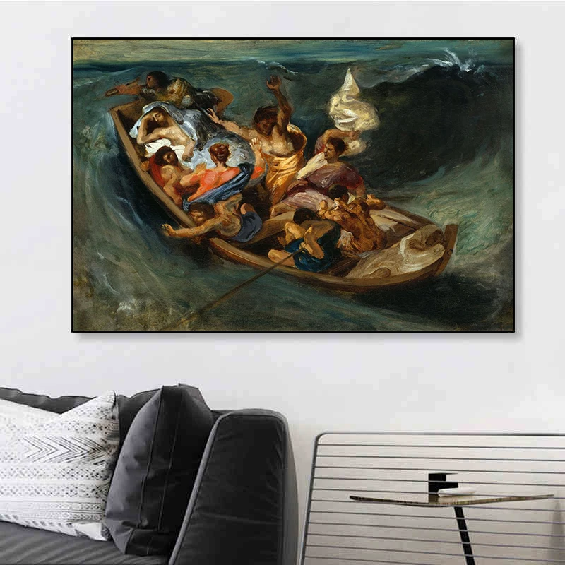 Artist Eugene Delacroix Liberty Leading The People Poster Canvas Painting French Revolution Marianne Wall Art Room Home Decor - view 4