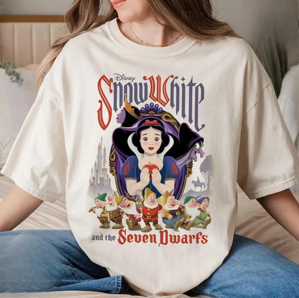 

Рубашка Disney Snow White 90-х годов в стиле ретро. Винтажная футболка Диснея. Базовый слой унисекс на все сезоны. y2k одежда женская футболка