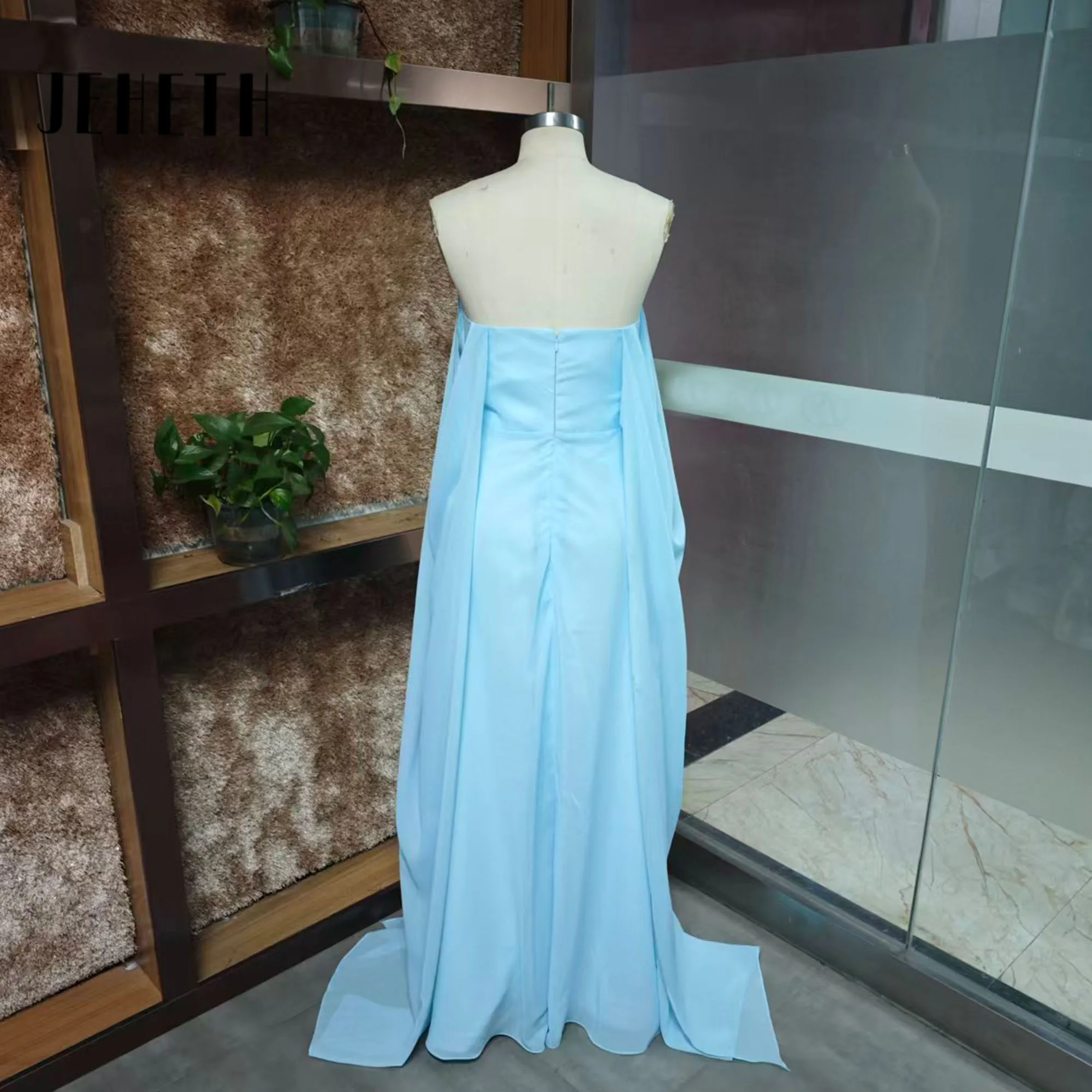 Customized Orange Off Shoulder Shawl Prom Dresses Sleeveless  vestidos de noiva Draped Strapless Evening Dress 2025 image 5