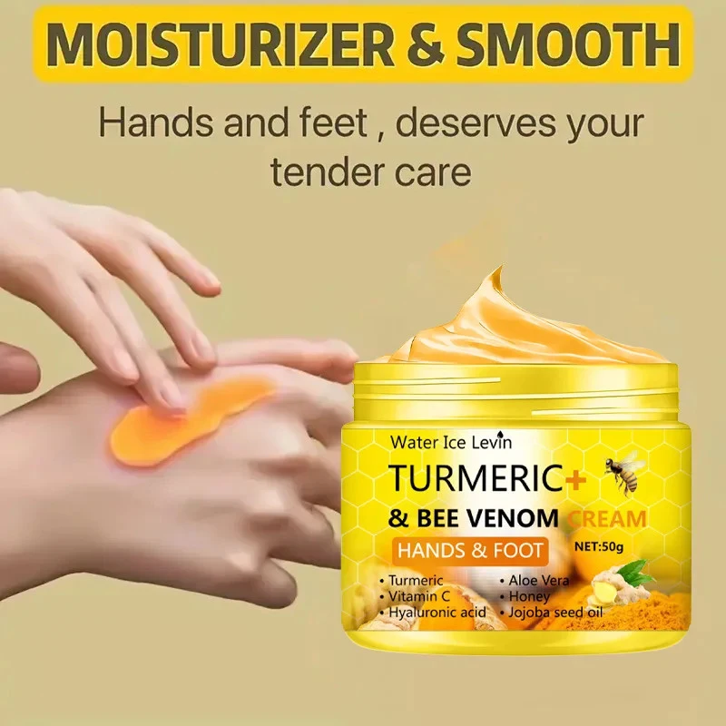 

Turmeric Bee Venom Foot & Hand Cream 50g Anti-Drying Crack Repair Cream Dead Skin Removal Moisturizing Skin Care