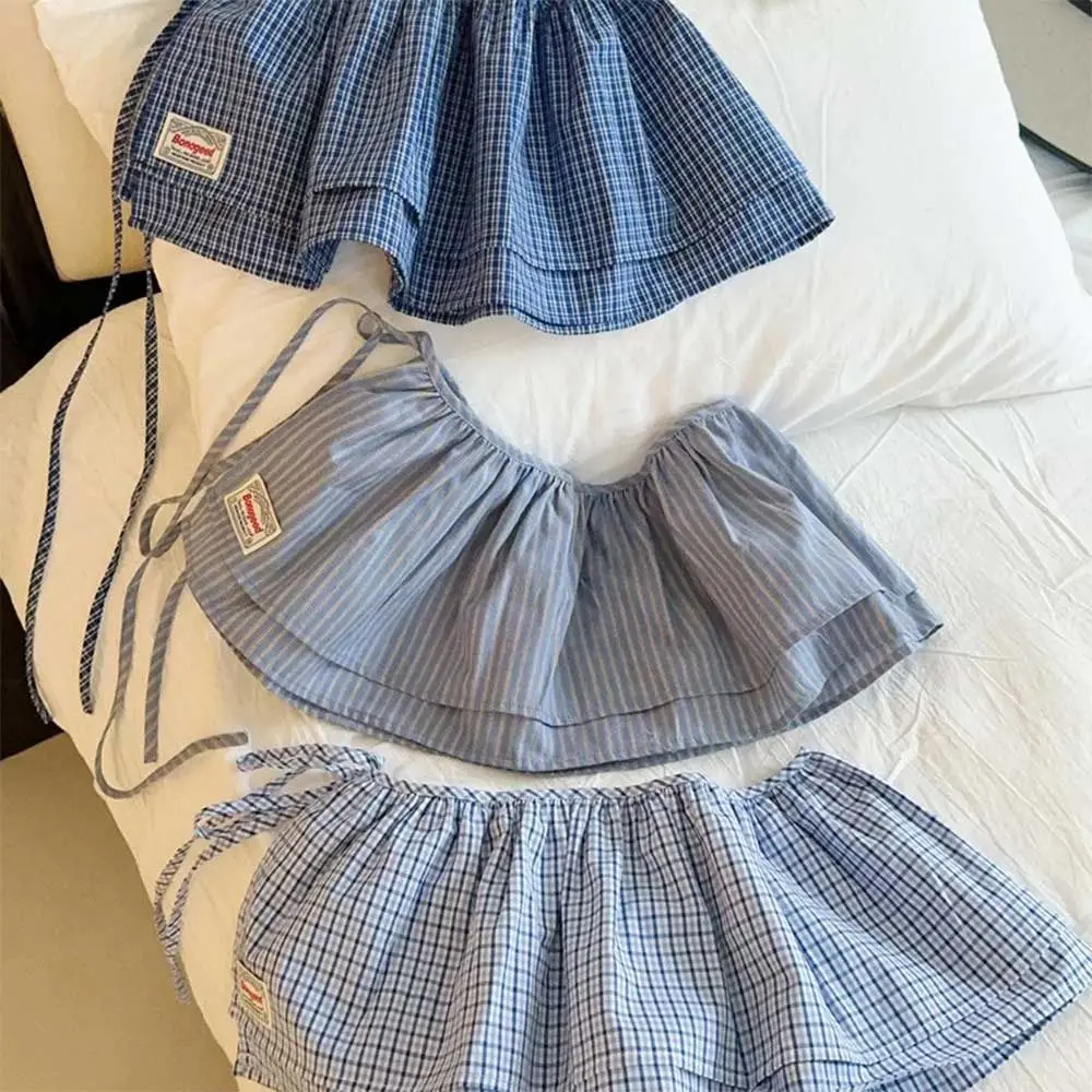 جديد منقوشة تنورة صغيرة Y2K الشارع الشهير عالية الخصر شعرية تنورة صغيرة خمر Harajuku Ruched التنانير الجينز الديكور