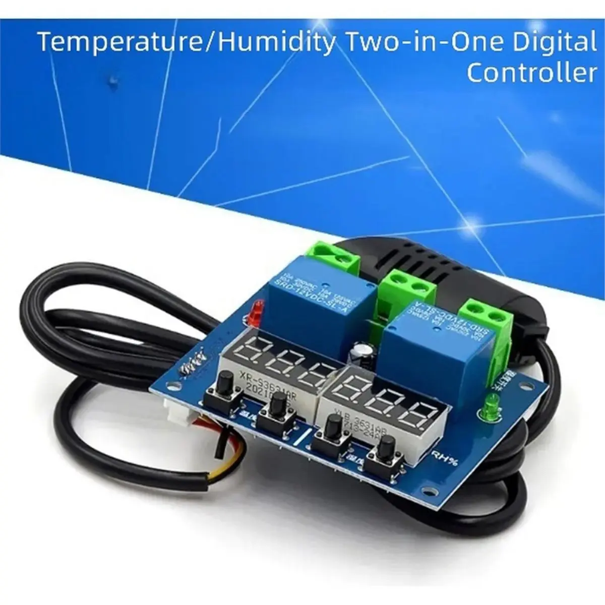 XH-M452 LED Digital Temperature and Humidity Controller - Suitable for Homes, Greenhouses, Incubators, and More.