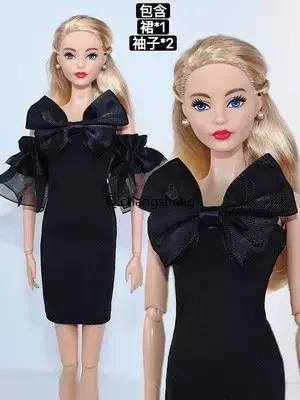 Black Pink White 1/6 Doll Dress for Barbie Clothes for Barbie Accessories Princess Gown Outfits Kids DIY Toys Girl Gift 11.5