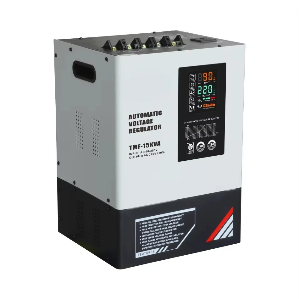 90V-280V Wide Range 15kVA Relay Control AC Voltage Stabilizer for Home and Factory