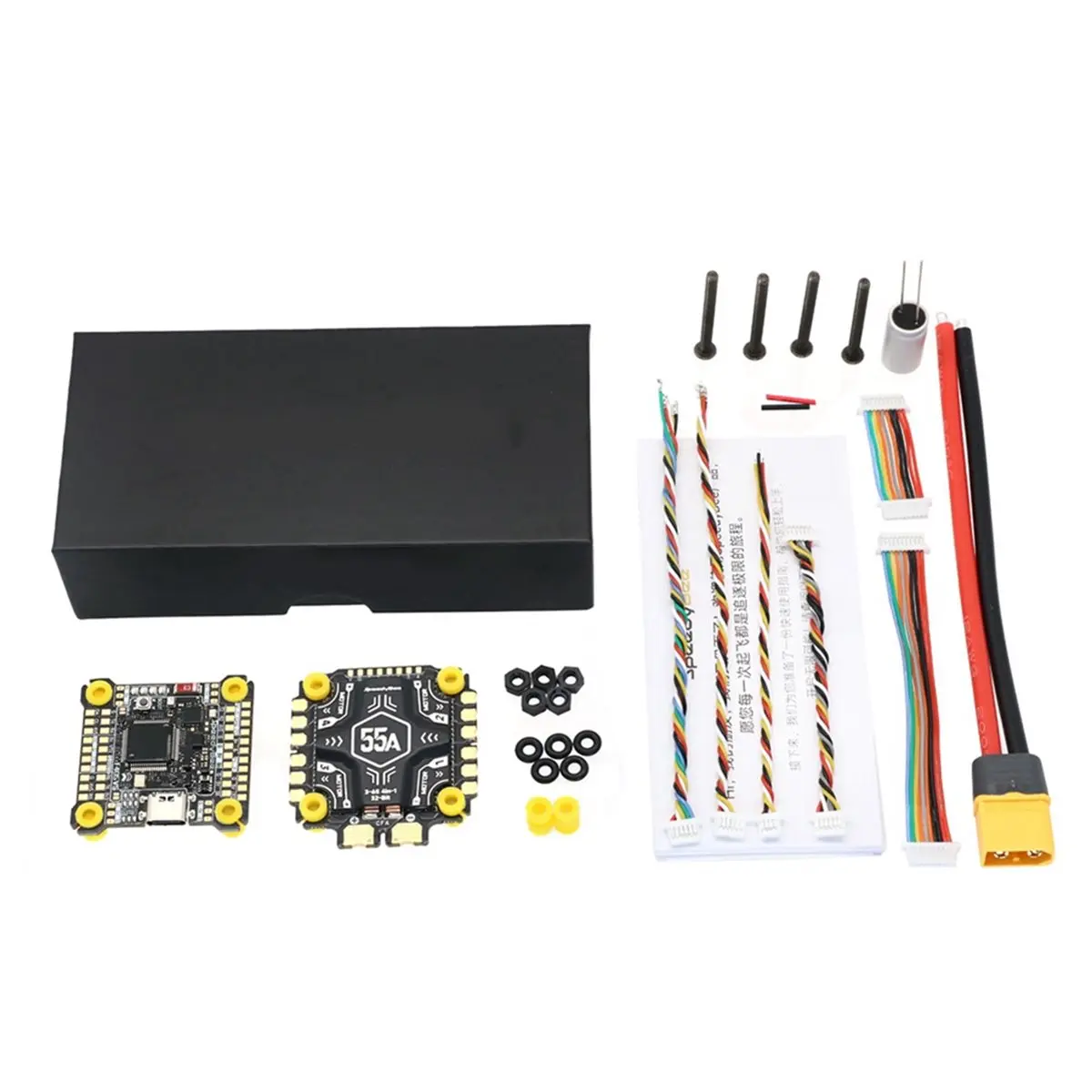 New Electronics F405 V5 55A Pro Stack: 32 Bit Flight Controller with OX32 Firmware, 30x30 Model Aircraft FC&ESC Stack for FPV Dr