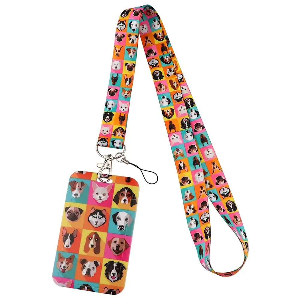 Pet Dog Cute Key Holder Keyrings Hang Rope Phone Lanyard Badge Holder Neck Strap Lanyards Animals Lanyards ID Card Holder